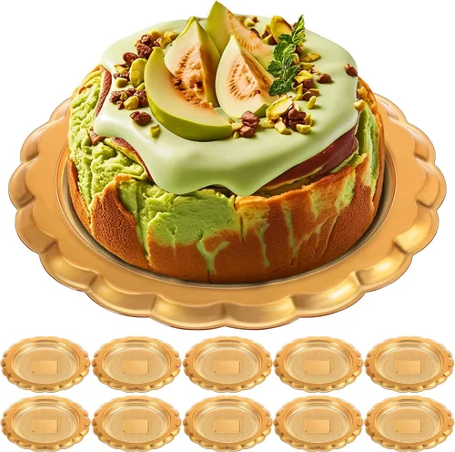 Vista 9 de Cabilock 20 mini tablas doradas para tartas, bandejas de postre