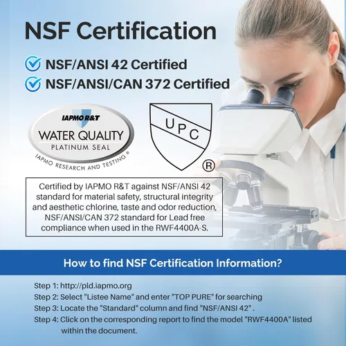 Vista 3 de ICEPURE 4874960100 Filtro de agua de repuesto para refrigerador Blomberg Beko 4874960100, certificación NSF/ANSI 42, reduce el sabor y el olor