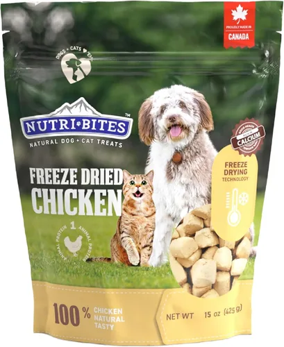 Vista 8 de Nutri Bites Golosinas de hígado de res liofilizado para perros y gatos Golosinas saludables para entrenamiento de mascotas o complemento de comida