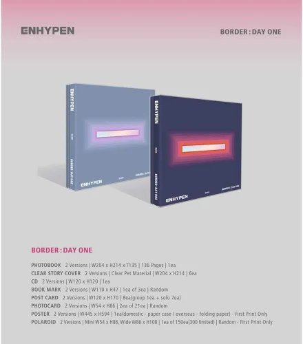 Vista 2 de ENHYPEN Border Day One Mini álbum Vol.1 versión atardecer (incluye póster de pedido anticipado (enrollado), juego de tarjetas fotográficas