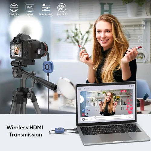 Vista 7 de Wireless HDMI Transmitter and Receiver 4K Decoding 1080P Out, 328FT/100M Wireless HDMI Extender for Seamless High-Definition Streaming from