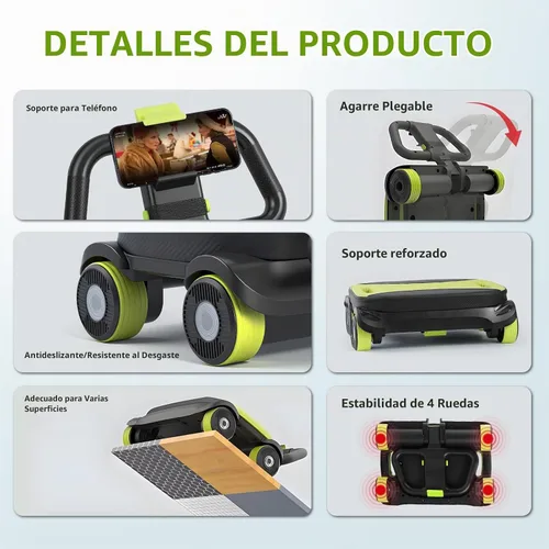 Vista 5 de IRISFLY Rodillo abdominal de 4 ruedas, rueda de rodillo Ab de alto rendimiento mejorada, tablero de rodillo Ab de rebote automático, fortalece