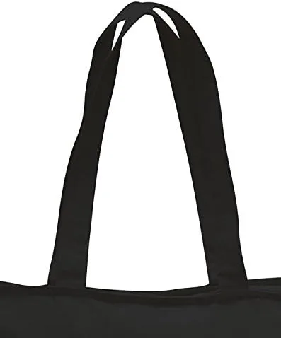 Vista 2 de (6 unidades) Juego de 6 bolsas grandes de lona pesada con cierre de cremallera (negro)