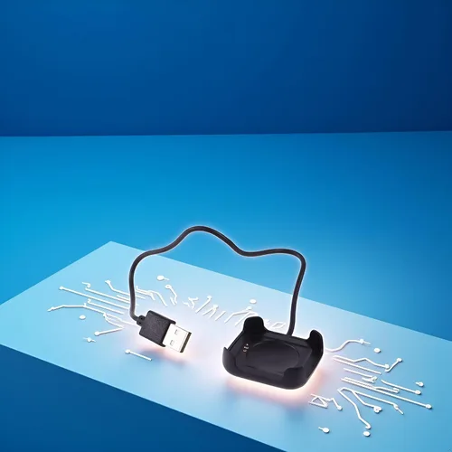 Vista 4 de Cable de carga negro para reloj inteligente HW22, cargador de reloj inteligente, magnético, soporte de muelle, cables adaptadores de cable USB