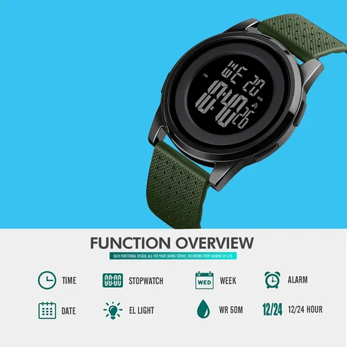 Vista 2 de YUINK Mens Watch Ultra-Thin Digital Sports Watch Waterproof Stainless Steel Fashion Wrist Watch for Men Women