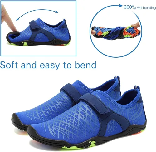 Vista 4 de Zapatos acuáticos para niños y niñas, suela ligera y cómoda, fácil de caminar, calzado acuático y deportivo antideslizante