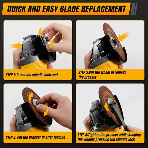 Vista 5 de Amoladora angular inalámbrica compatible con batería DeWalt de 20 V (solo herramienta), amoladora sin escobillas de 4-1/2 pulgadas con 3 velocidades