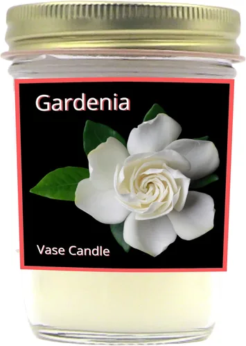 Vista 11 de Gardenia - Vela en jarrón con diseño de flores Gardenia, juego transparente