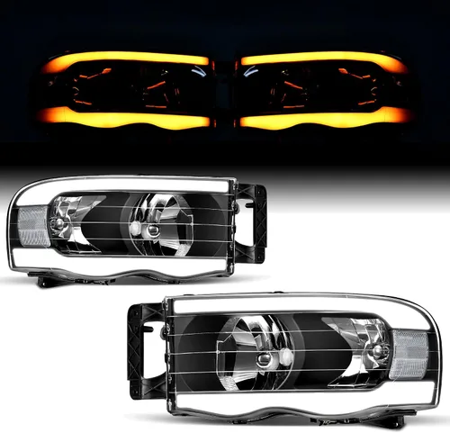 Vista 64 de oEdRo Switchback - Conjunto de faros delanteros LED compatibles con Accord 2003 2004 2005 2006 2007 DRL, par de repuesto con carcasa negra