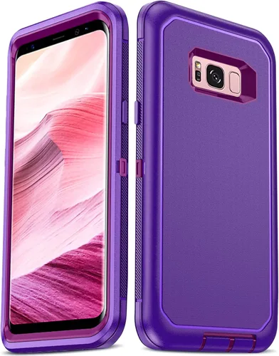 Vista 16 de LeYi Funda compatible con Galaxy S8 Plus: funda de protección 3 en 1 de cuerpo completo a prueba de golpes, de goma, resistente, resistente, a