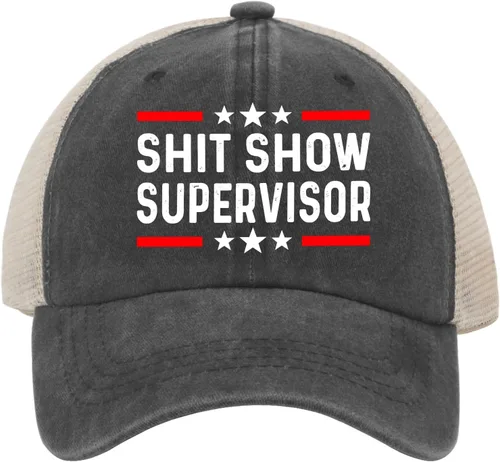 Vista 8 de VUWKNQ Shit Show Hat Shit Show Supervisor Hat Trucker Hat Women Funny Mesh Cap for Summer