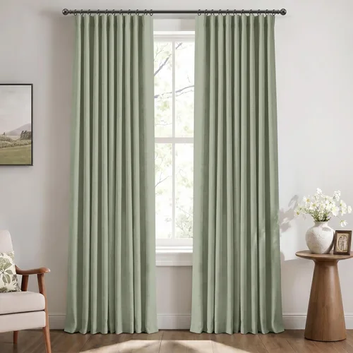 Vista 25 de 100% Blackout Shield Cortinas opacas completas para dormitorio de 63 pulgadas de largo, juego de 2 paneles, anillos de clip/bolsillo para barra