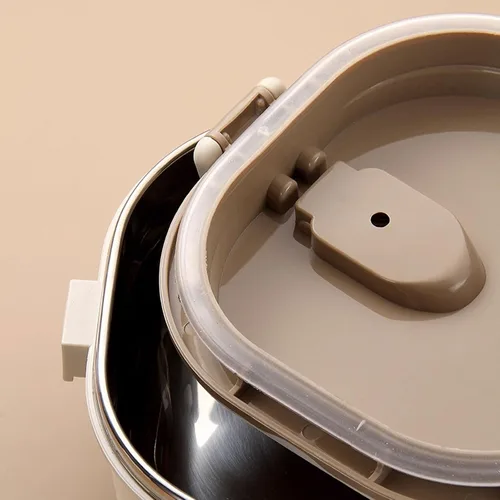 Vista 8 de Contenedor de alimentos aislado, lonchera térmica aislada, caja térmica de acero inoxidable con diseño sellado a prueba de fugas, apto