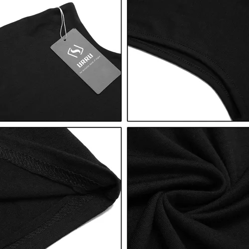 Vista 4 de URRU Camiseta sin mangas para mujer, ajustada, cuello alto, suave, básica, elástica, tallas S-XXL
