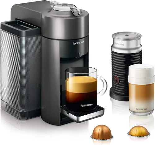 Vista 10 de Nespresso ENV135GY - Cafetera de café y espresso de De'Longhi, metal grafito Nespresso Vertuoline Café, surtido, 30 cápsulas