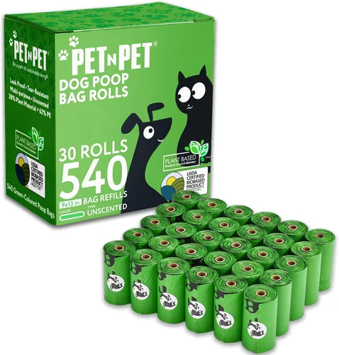 Vista 7 de Bolsas de caca para perros Pet N Pet, rollos de bolsas de caca para perros con aroma a lavanda verde, 270 unidades, bolsa para perros, bolsa