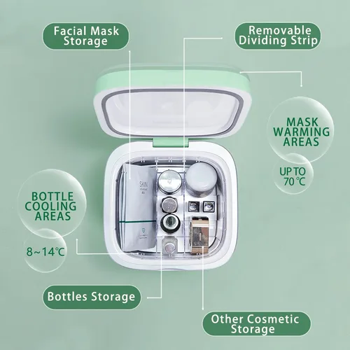 Vista 2 de Skincare Fridge - Mini refrigerador y calentador para maquillaje rojo