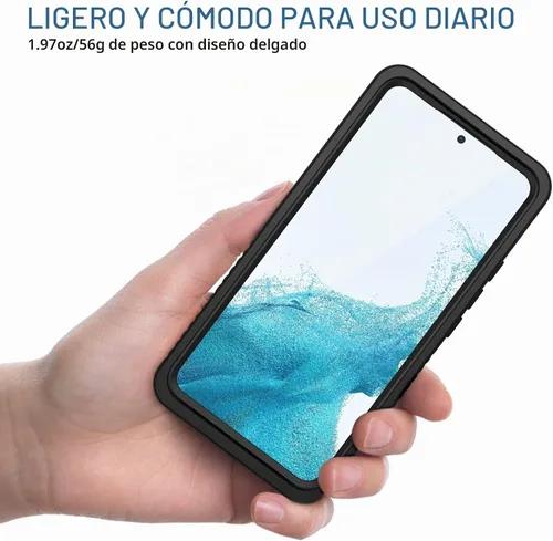 Vista 2 de Lanhiem Funda para Samsung Galaxy S22, IP68 impermeable a prueba de polvo con protector de pantalla integrado, funda protectora de cuerpo completo