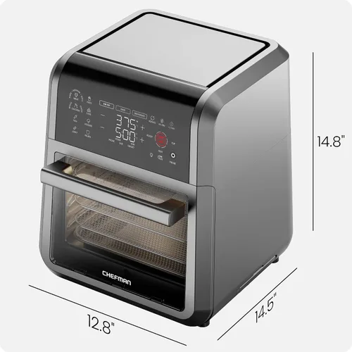 Vista 9 de CHEFMAN ExacTemp™ - Freidora de aire 5 en 1 de 12 cuartos de galón con termómetro de cocción inteligente integrado, 28 ajustes preestablecidos