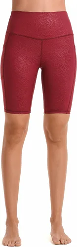 Vista 5 de Sunzel Pantalones cortos de ciclismo de 10 pulgadas, 8 y 5 pulgadas, para mujer, con bolsillos, cintura alta, para yoga, atletismo, gimnasio