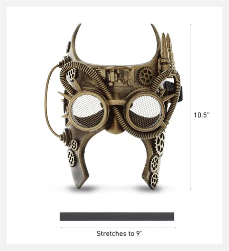 Vista 3 de Attitude Studio Steampunk Gladiator - Gafas de robot con media máscara
