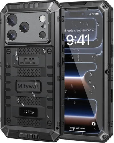 Vista 15 de Mitywah Funda impermeable para iPhone 7/iPhone 8 / iPhone SE 2020, funda de metal resistente de grado militar, protección de cuerpo completo