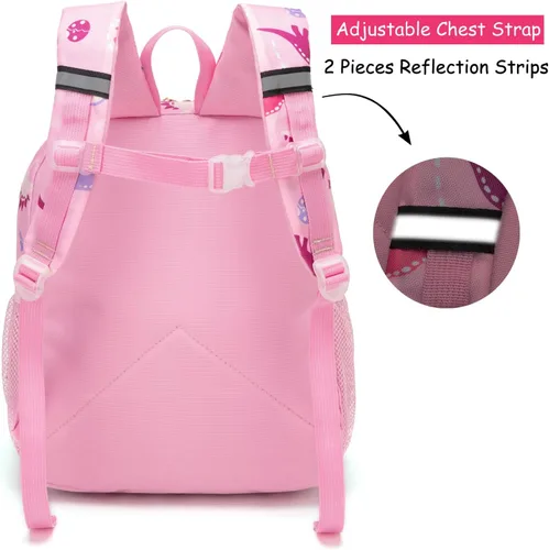 Vista 3 de Mochila para niños pequeños, mochila para preescolar o jardín de infantes, Rosado, Personalizado