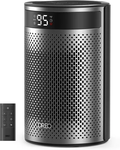 Vista 9 de Dreo - Calefactor eléctrico portátil de interior, con termostato, pantalla digital, temporizador 1-12 h, modo ecológico/ventilador, 1500 W PTC, Negro