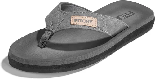 Vista 16 de Fitory - Sandalias de playa tipo flip-flops (de meter) para hombre, zapatillas cómodas Negro 2