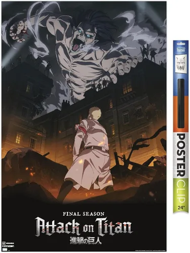 Vista 16 de Trends International Attack on Titan: Season 4 - Póster de pared Key Visual 1, 14.725 x 22.375 pulgadas, versión enmarcada de madera de granero