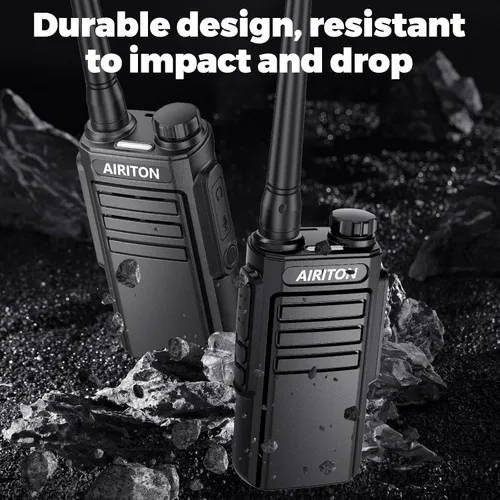 Vista 4 de Walkie Talkies de largo alcance para adultos, radio bidireccional recargable Walkie Talkie UHF con batería de iones de litio de 1500 mAh, cargador