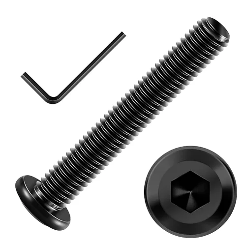 Vista 49 de Mywish M5 x 8mm 20 piezas de tornillos de cabeza plana con rosca hexagonal, pernos de acero inoxidable 304 para muebles con rosca completa, óxido