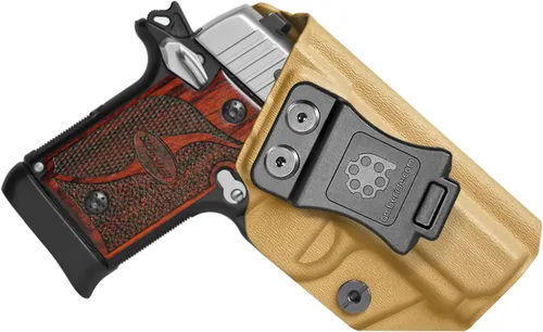 Vista 9 de Funda P238 IWB Kydex Holster Fit: Pistola Sig Sauer P238 - Transporte oculto en la cintura interior - Inclinación ajustable y retención 'Posi-Click