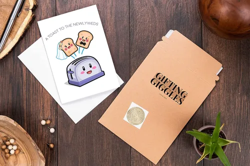 Vista 4 de GIFTING GIGGLES Divertida tarjeta de boda para pareja Recién casados Tarjeta de matrimonio para pareja Regalo de felicitación del día