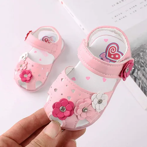 Vista 3 de POLG Sandalias con luz LED para bebés y niños pequeños, zapatos casuales para niños de 1 a 6 años, sandalias deportivas luminosas para correr