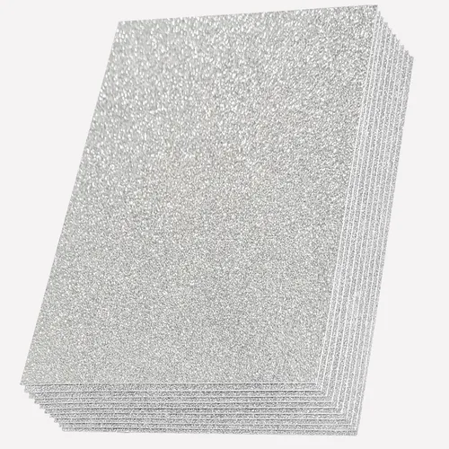 Vista 10 de SALEMAR Hojas de espuma adhesiva con purpurina dorada para manualidades, 10 paquetes de hojas gruesas de EVA autoadhesivas con destellos para Dorado
