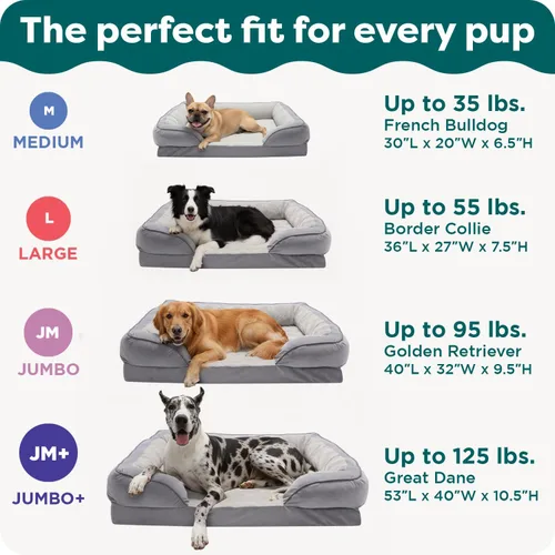 Vista 6 de Furhaven - Cama para mascotas de espuma viscoelástica para perros y gatos, cama para perros tipo sofá, comodidad perfecta, con ondas, de terciopelo