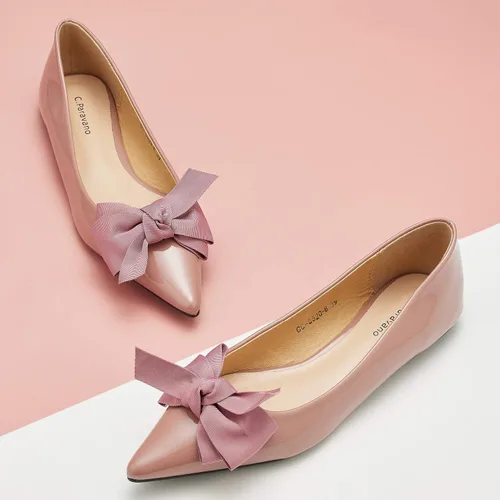 Vista 2 de C.Paravano Pointed Toe Flats for Women Women Flats Bow Knot Ballet Flats