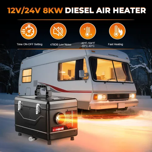 Vista 4 de Calentador diésel 12V/24V/110V 8KW portátil Caja de herramientas Diesel Calentador de estacionamiento con APP Control remoto y cargador Pantalla LCD