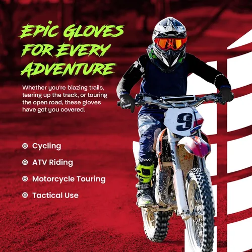 Vista 5 de HWK - Guantes de motocicleta para hombres y mujeres, motocross, conducción táctica, ciclismo, carreras de motocicletas, guantes multiusos
