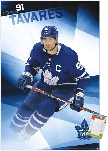 Vista 17 de Trends International NHL Toronto Maple Leafs - Póster de pared de John Tavares 19, 14.725 x 22.375 pulgadas, versión enmarcada de madera de granero