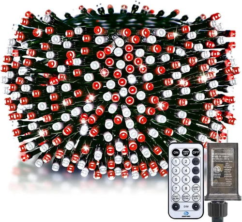 Vista 22 de Minetom Luces LED para árbol de Navidad de 50 pies, 1000 luces LED para exteriores, cuerda de petardos para exteriores, 12 modos, temporizador