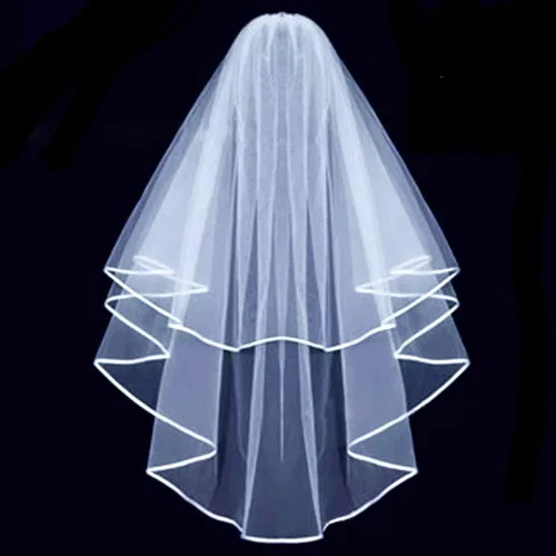Vista 2 de Bridal Veil Wedding Veil Short Veil Womens Simple with Comb