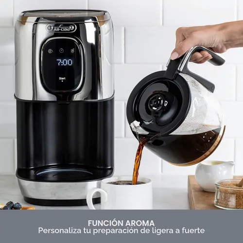 Vista 4 de All-Clad, Majestuo - Cafetera de acero inoxidable, función de mantener el calor, 1000 vatios, temporizador programable, tanque de agua extraíble