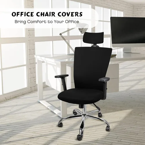 Vista 6 de Lounsweer 3 Piezas Funda para Silla de Oficina Funda para Silla de Escritorio con Ruedas Fundas para Gaming Protector Elástico Lavable Fundas