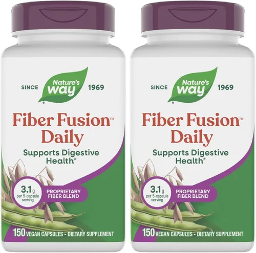 Vista 8 de Nature's Way Fiber Fusion Daily, cápsulas de cáscara de psyllium con salvado de avena, goma guar, pectina, apoyo para la salud digestiva*, veganas