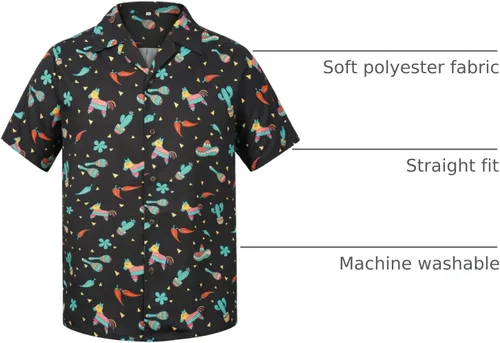 Vista 44 de Camisa hawaiana para hombre, con estampado floral, cómoda, con botones, casual, manga corta, ropa de playa para hombre