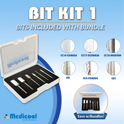 Vista 4 de Medicool Pro Power 20K - Taladro de uñas eléctrico portátil de 20 K, máquina profesional de 20,000 RPM para manicura y pedicura con kit de brocas, 1