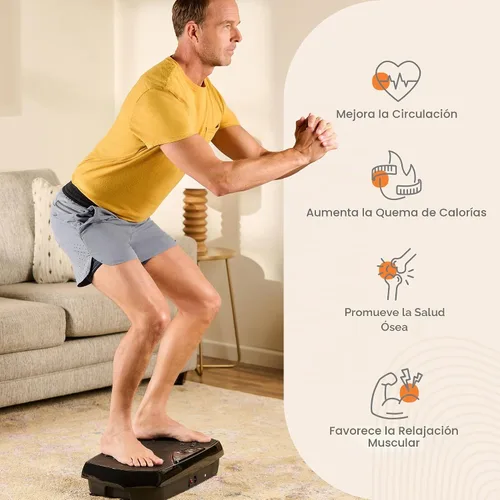 Vista 3 de Lifepro HexaPlate - Máquina de ejercicio con placa de vibración con puntos de acupuntura magnéticos y 9 ajustes preestablecidos, máquina