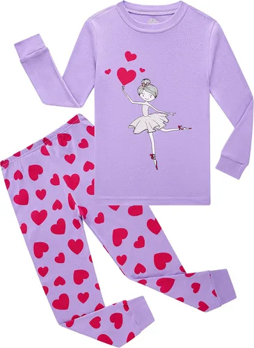 Vista 16 de Family Feeling - Conjunto de pijama de 2 piezas para niños y niñas pequeños, ropa para dormir 100 % algodón